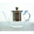 Модный дизайн с фильтром и ручкой из нержавеющей стали Borosilicate 400ml Glass Tea Pot